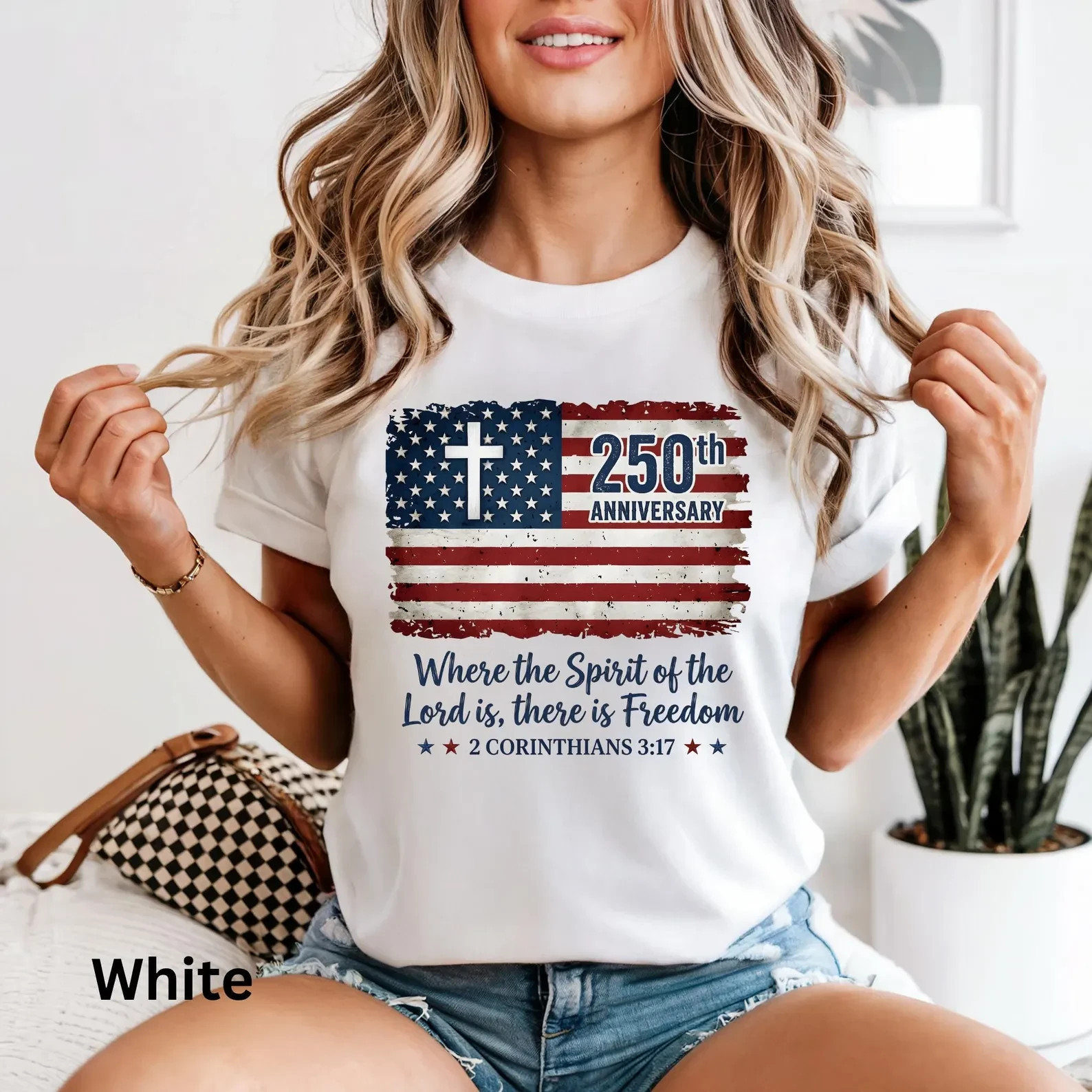 Freedom Christian America 250th Anniversary Shirt, Distressed Jesus 4th Of July gallery