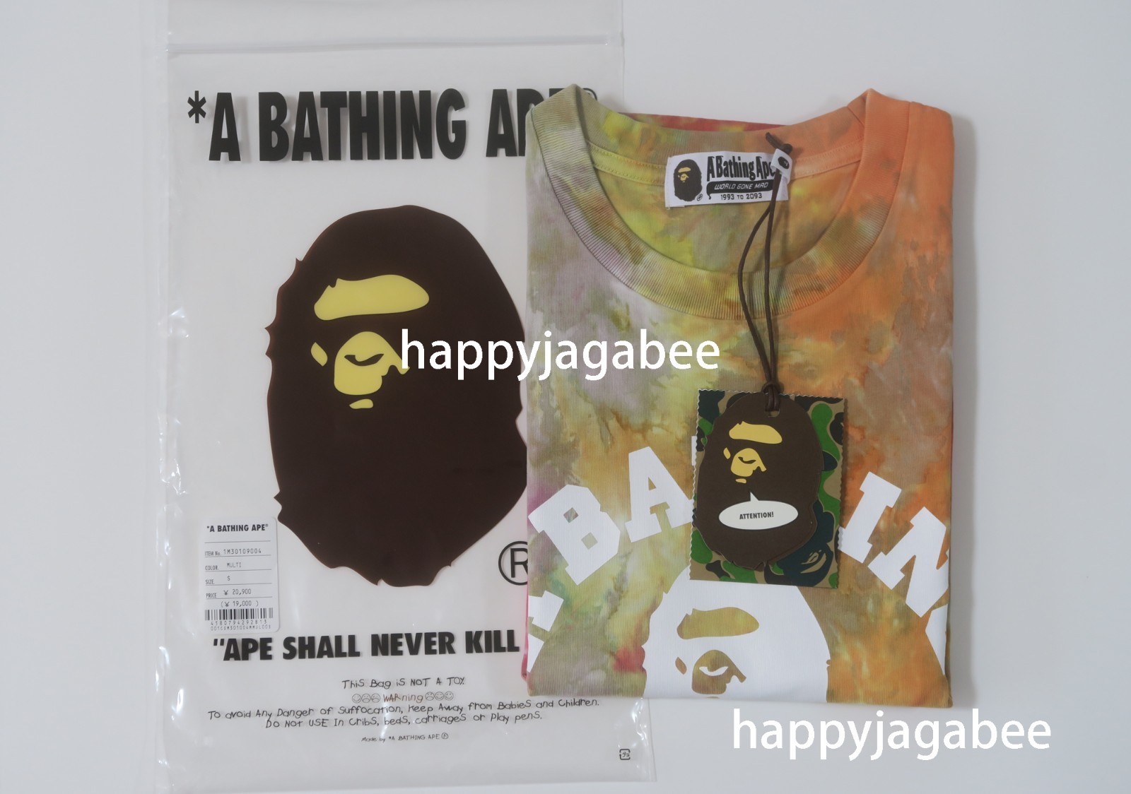 A BATHNIG APE Men's TIE DYE COLLEGE RELAXED FIT TEE 1M30109004 gallery