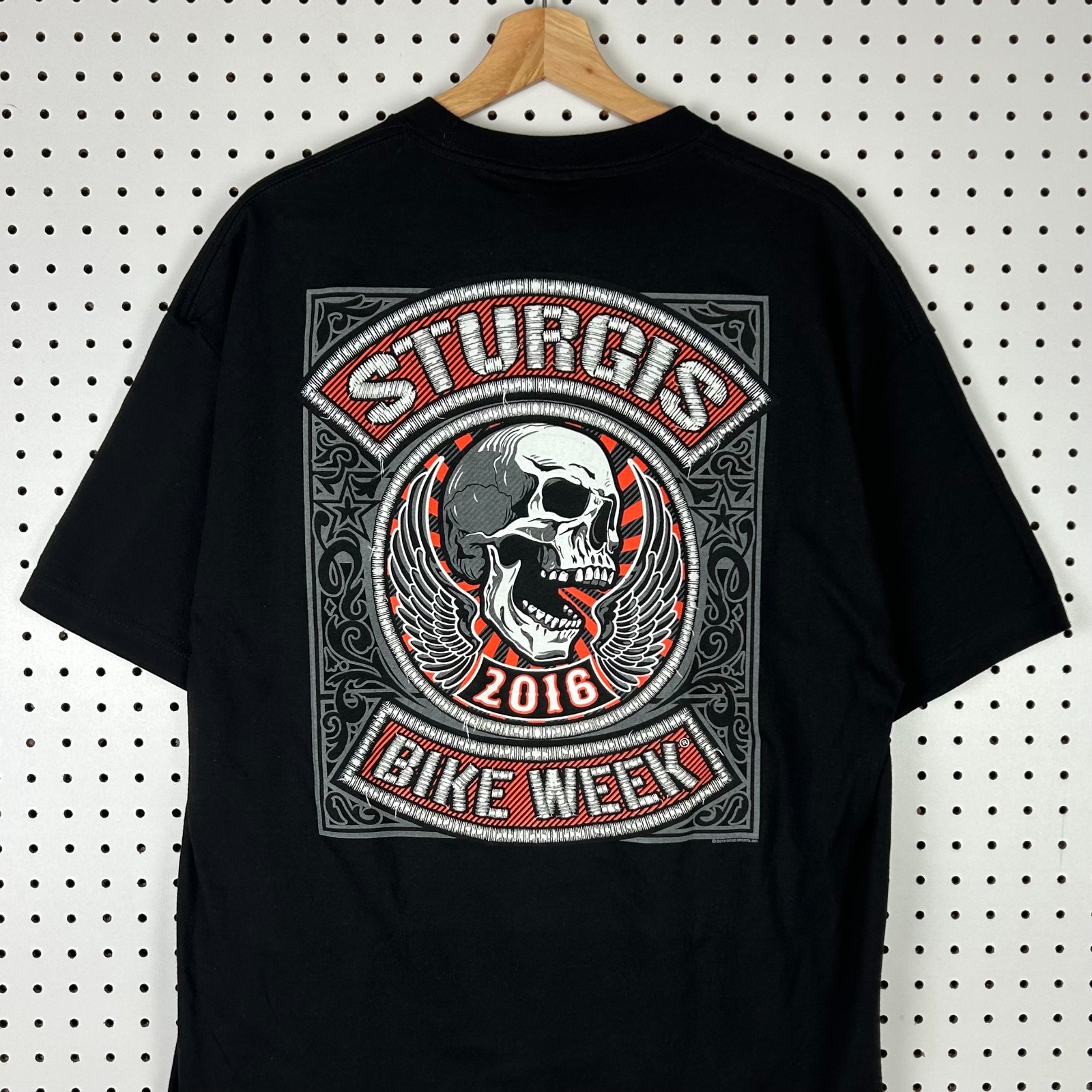 Hot Leather Sturgis Bike Week XL Motorcycle Biker T Shirt Black Skull Graphic 16 gallery