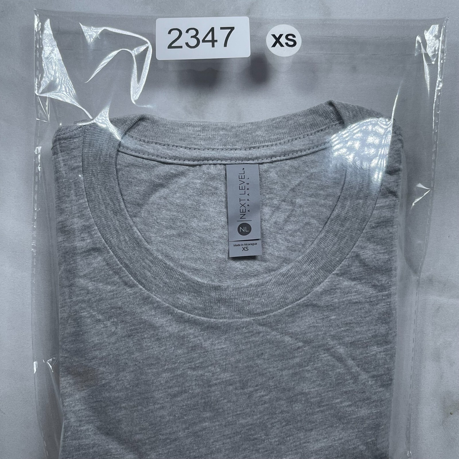 Lot of 2 Next Level Unisex Premium Gray TShirts Plain Super Soft US Size XS gallery