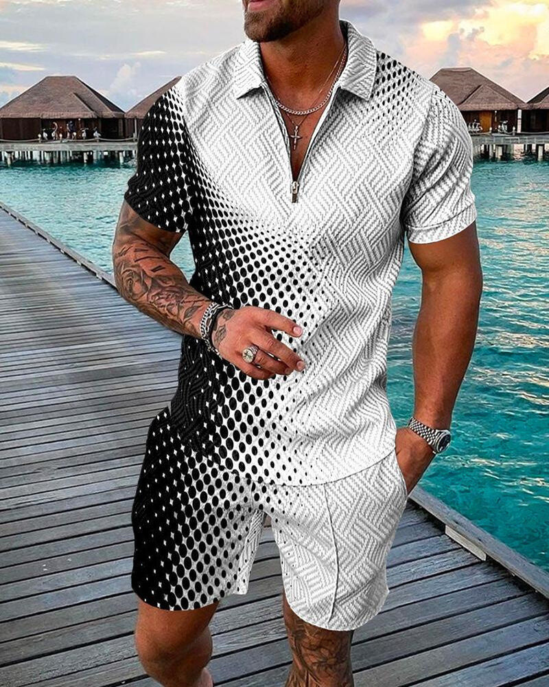2025 Summer Mens Sweatsuit Short Sleeve T Shirts & Shorts Set 2 Piece Set Outfit gallery