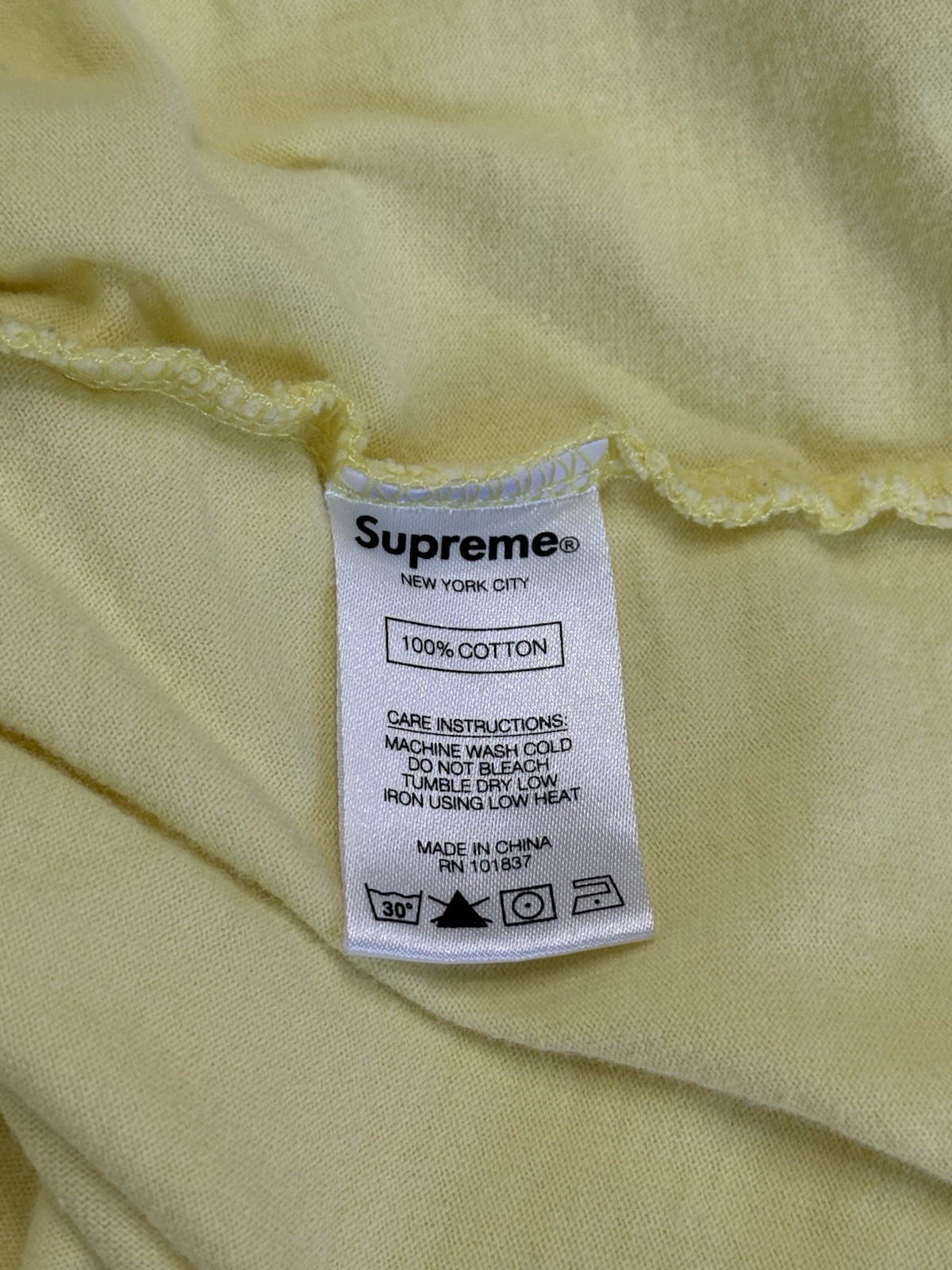 Supreme Mesh Stripe Pocket Tee – Large – Pale Yellow - SS19 gallery