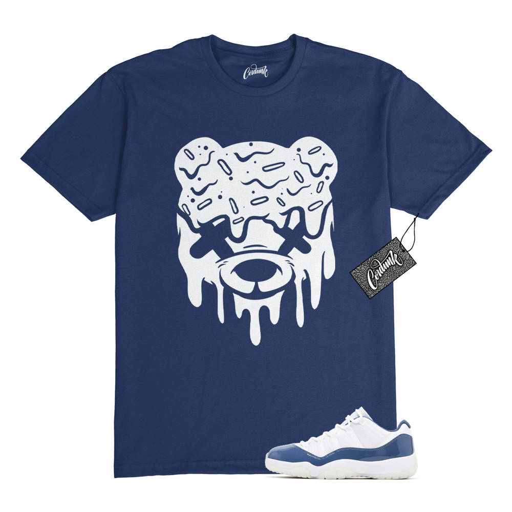 11 Diffused Blue Midnight Navy Football Grey White T Shirt Match DRIPPY Jordan