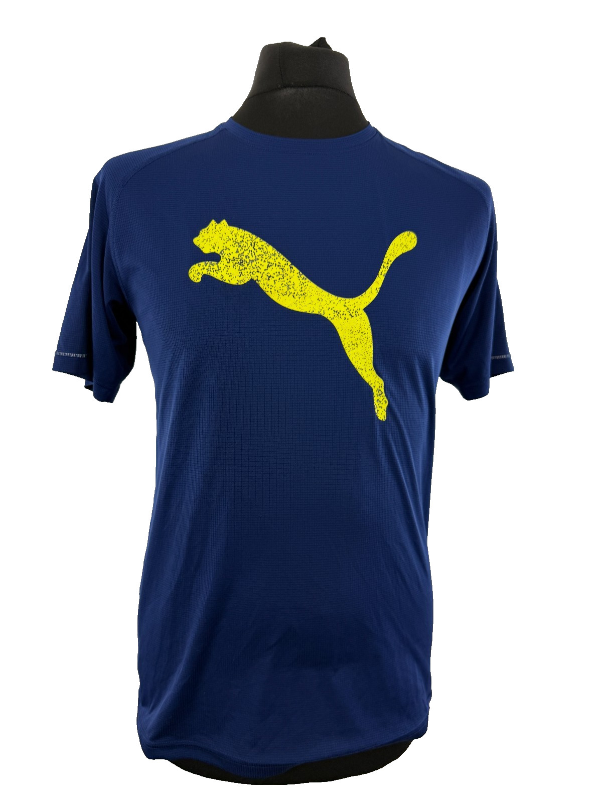 PUMA T-Shirt Small S 34-36 in Blue Polyester Crew Neck Short Sleeve