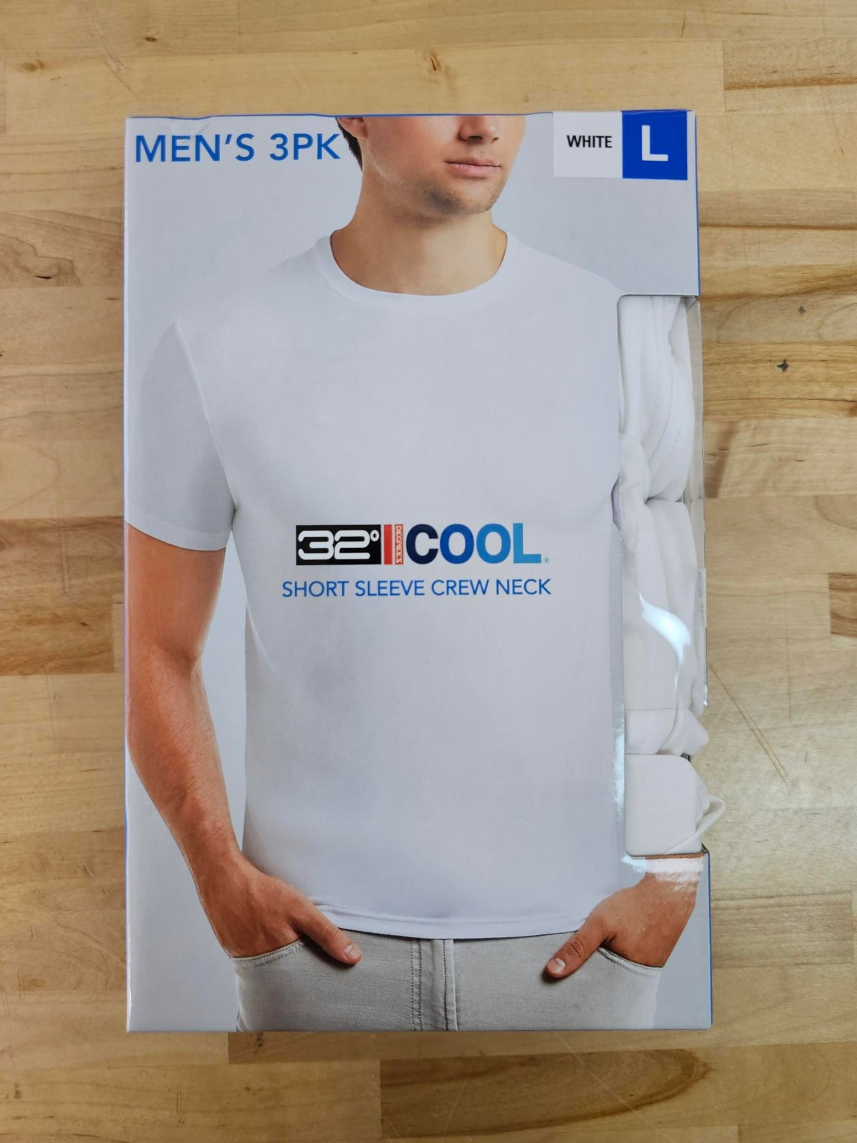 L / LARGE WHITE - 3 PACK - 32 Degrees Cool Men's Short Sleeve T-Shirts Crew Neck gallery