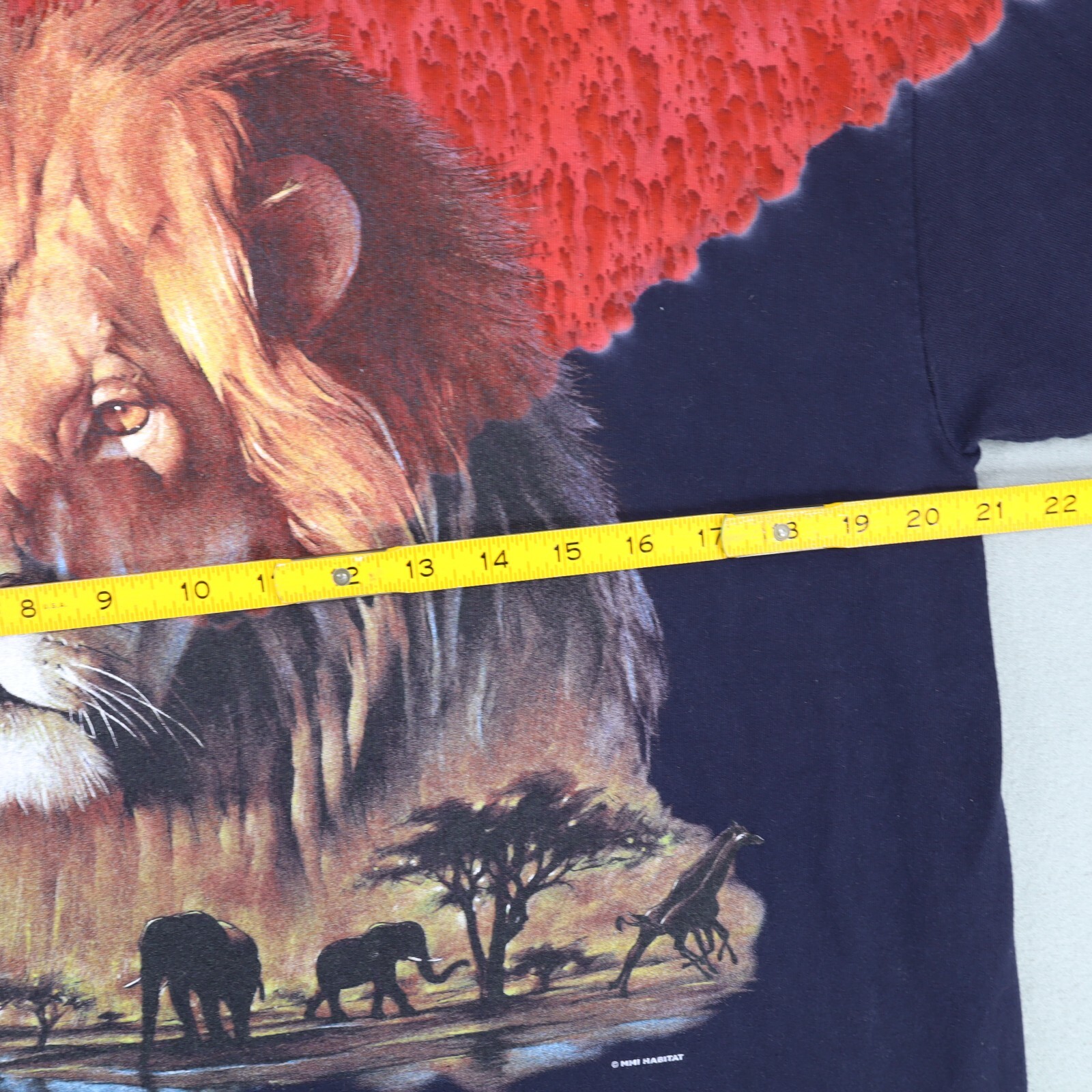 Vintage Rainforest Cafe Tie Dye T shirt Sz L Lion Habitat AOP All Over Print 90s gallery