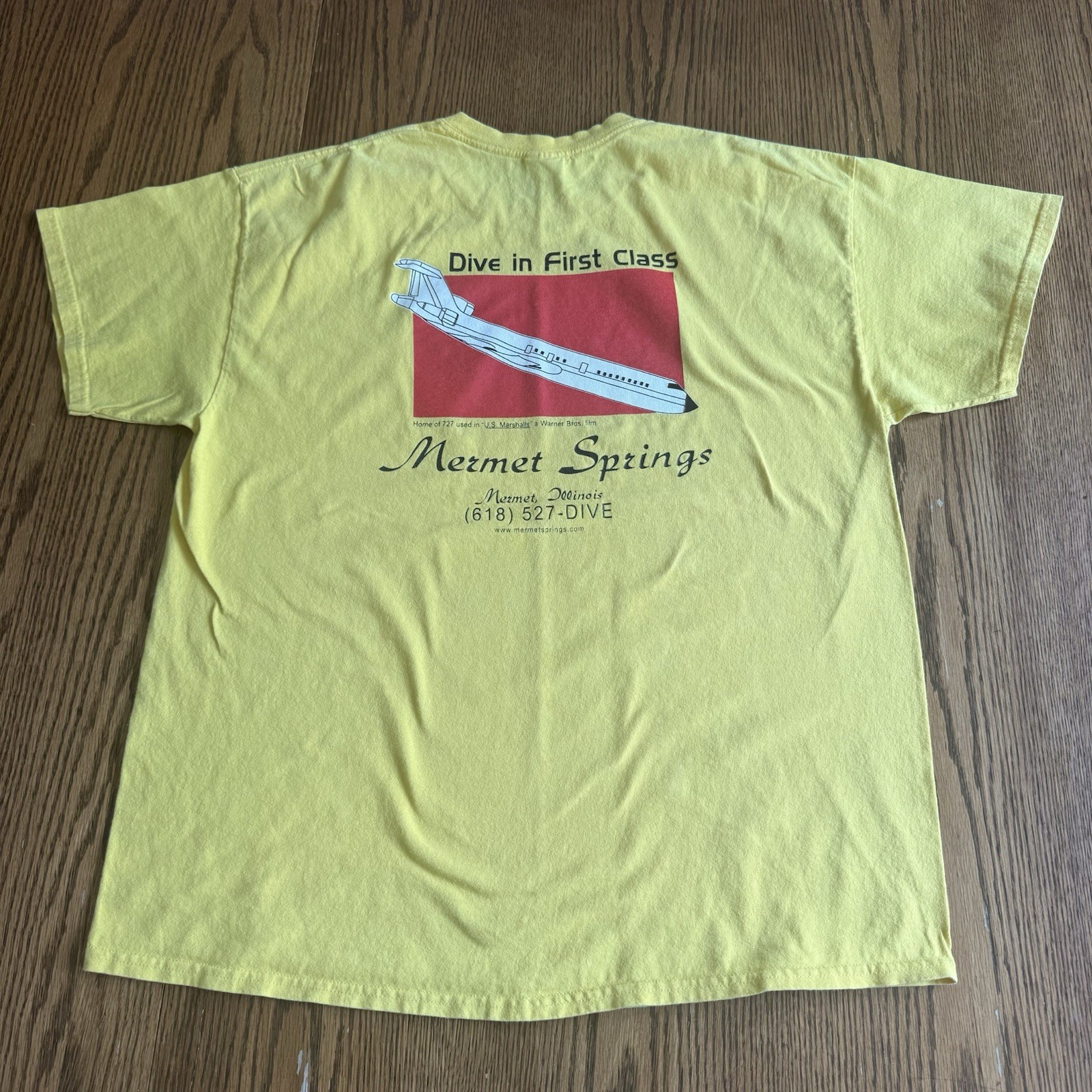 Mermet Springs Diving Center Shirt Yellow Mermet Illinois XL Diver Shirt