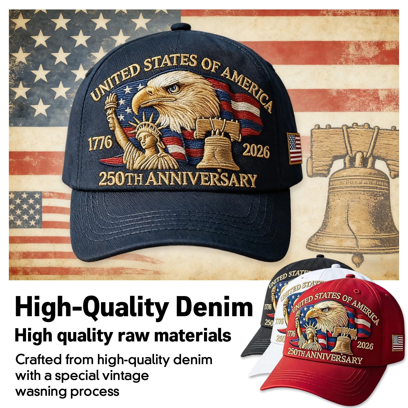 250th Anniversary USA Hat - Adjustable United States 250th Anniversary Hat Re... gallery