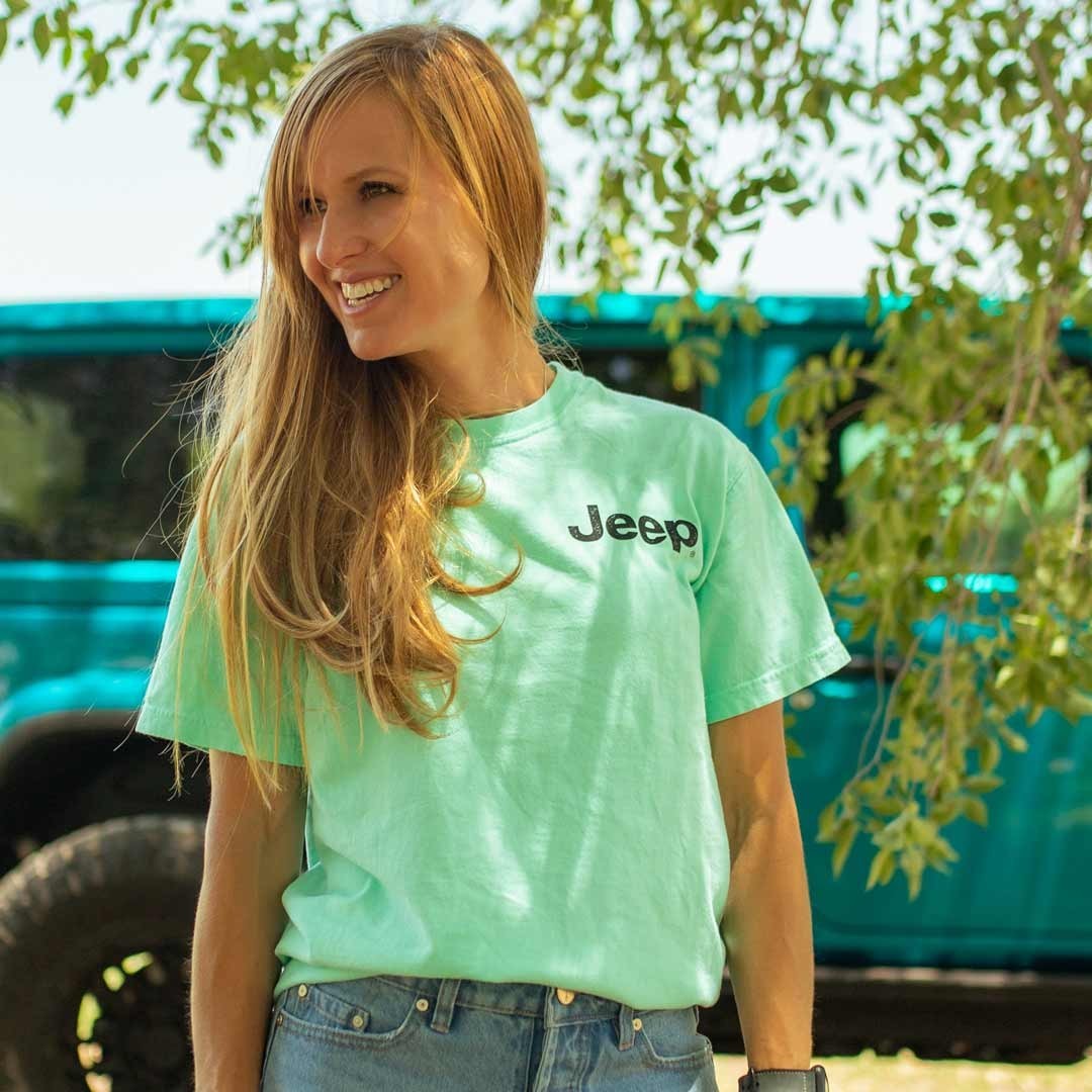 Jeep Beach T-Shirt Tie Dyed CJ comfort Colors Tee Shirt teal - Sizes S/M/XL gallery
