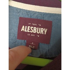 Alesbury Men’s Medium Maroon Henley Long sleeve Pull over Shirt Cotton