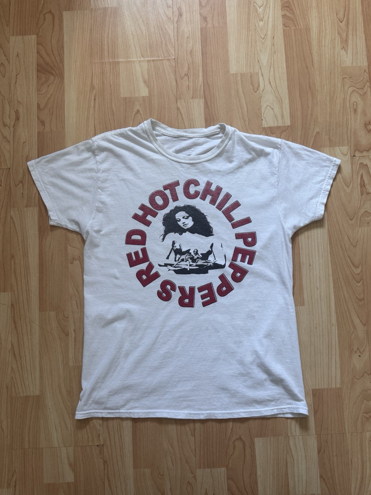 Vintage Bootleg Red Hot Chili Peppers Style Graphic T Shirt White Hanes Mens M