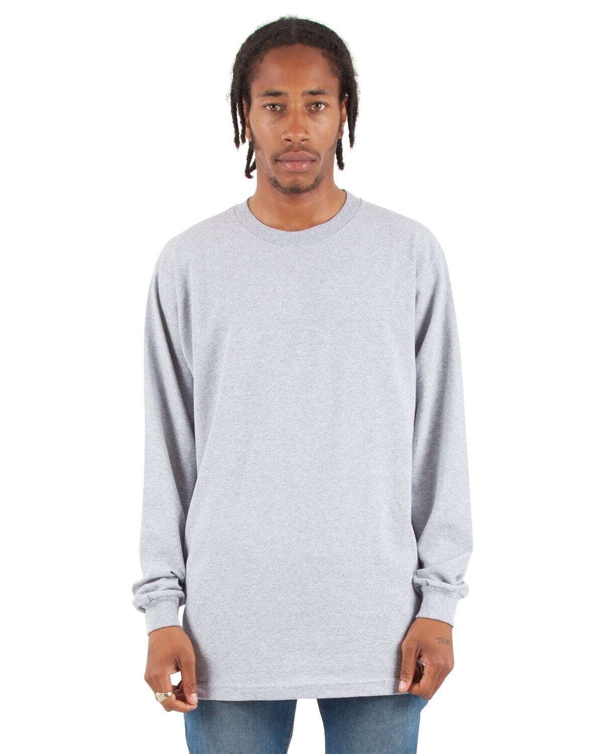 Shaka Wear Active Long Sleeve Plain Casual Crew Neck T-Shirt SM-3X gallery