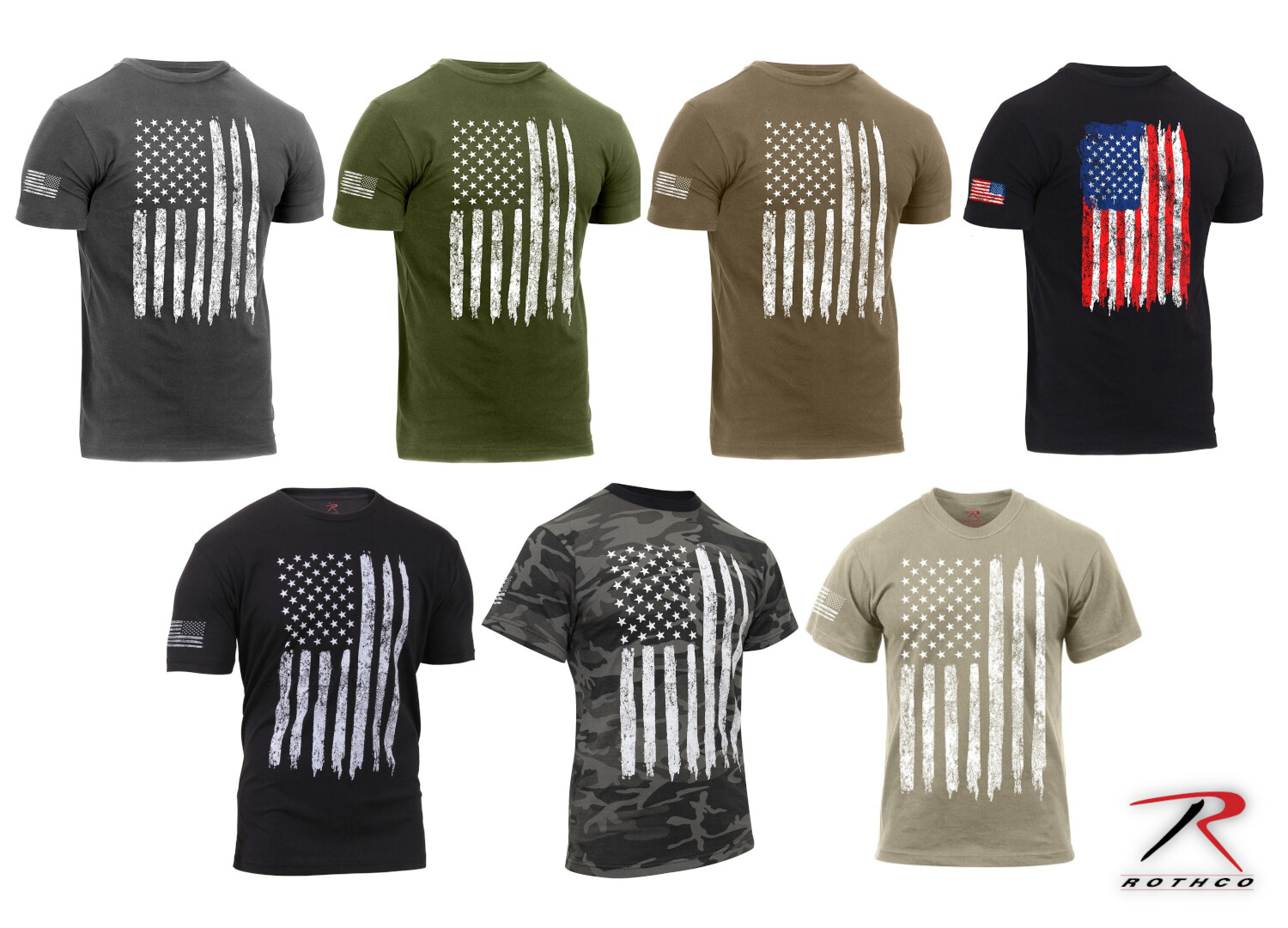Rothco Mens Distressed US Flag Athletic Fit Short Sleeve T-Shirt (Choose Sizes) gallery