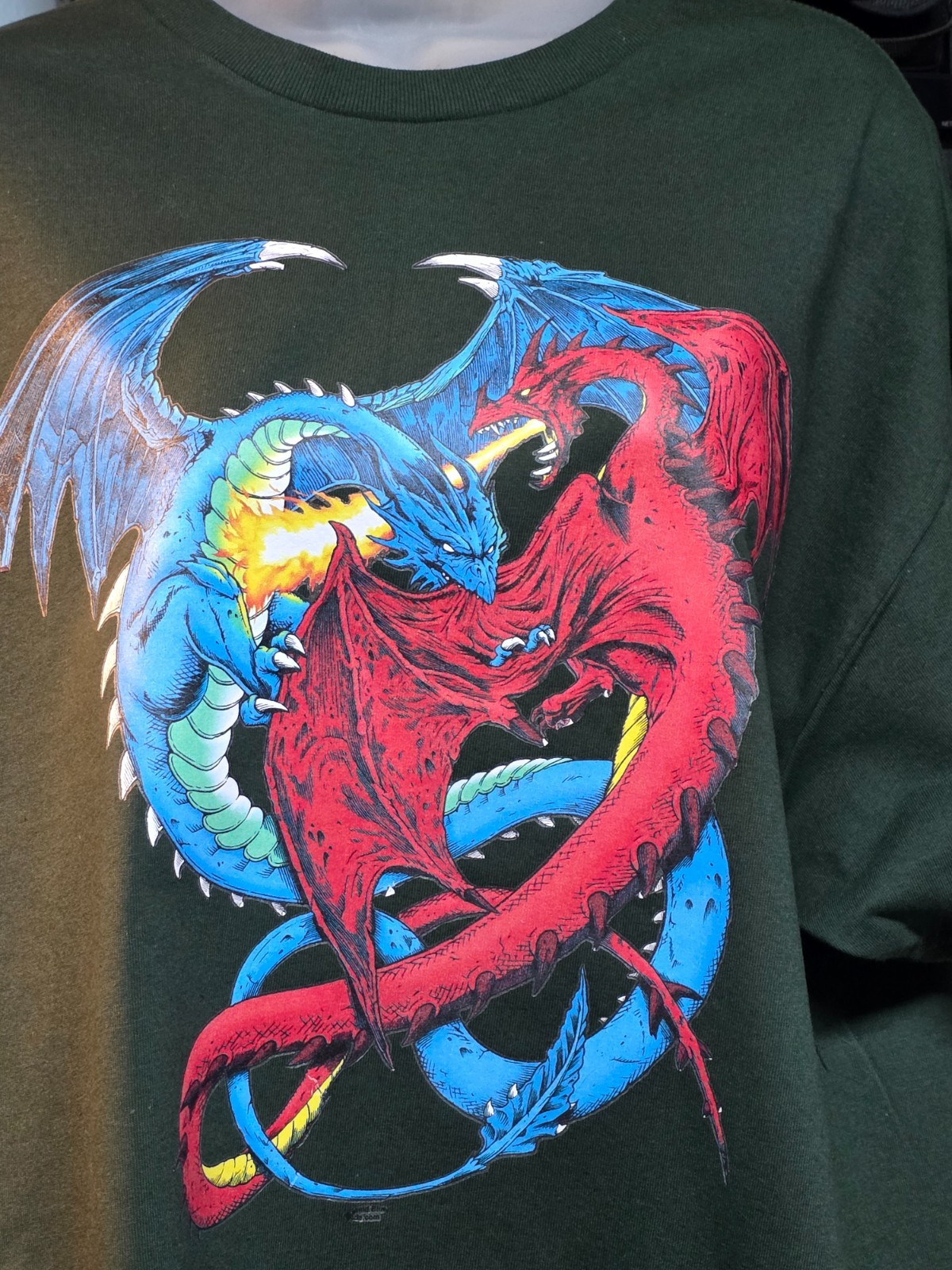 Fantasy Dragons X-Large Forest Green T-Shirt gallery