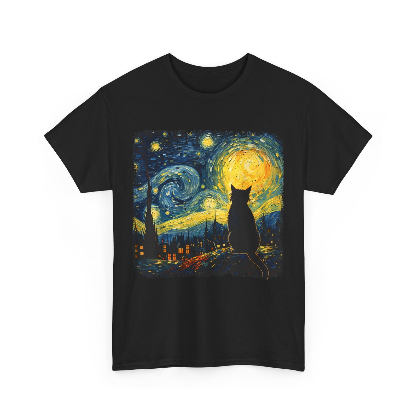 Cat Starry Night Van Gogh Cat For Cat Lover Cat Mom Cat Dad T-Shirt gallery