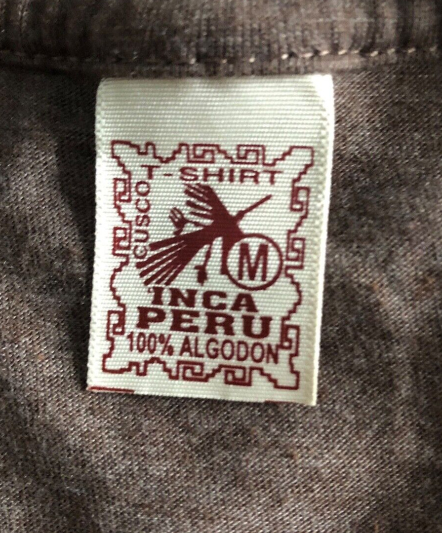 Inca Peru Machu Picchu Cusco Embroidered Llama 100% Algodon Cotton T Shirt - Med gallery