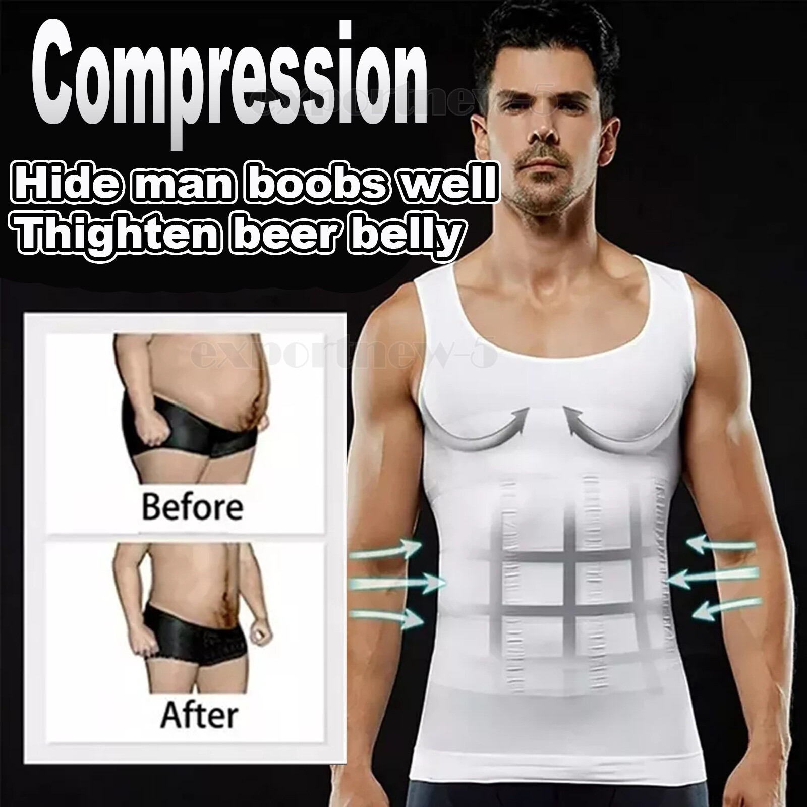Sculptcore Men's Body Shaper Compression Ionic Shaping Shirt Slimming Tank Top gallery