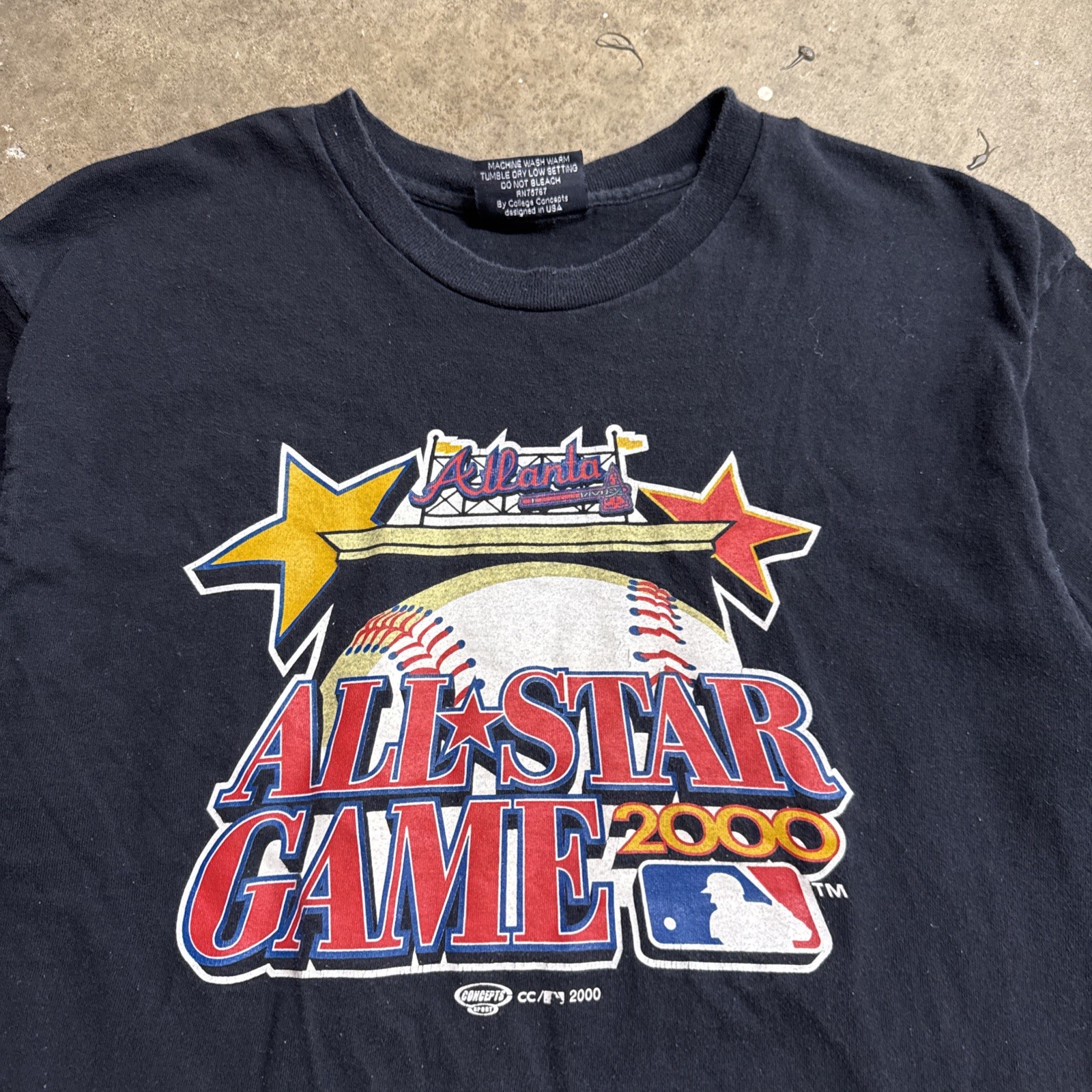 Vintage Atlanta Braves Shirt Mens Large Black 90s All Star MLB Baseball USA gallery