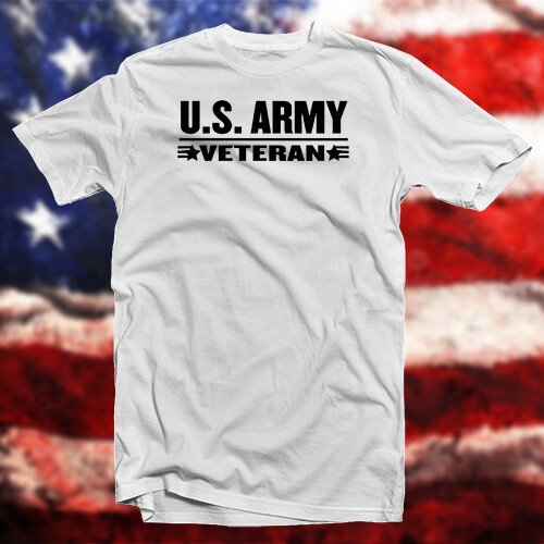 Army Veteran Cotton T-Shirt Star Military United States Armed Forces