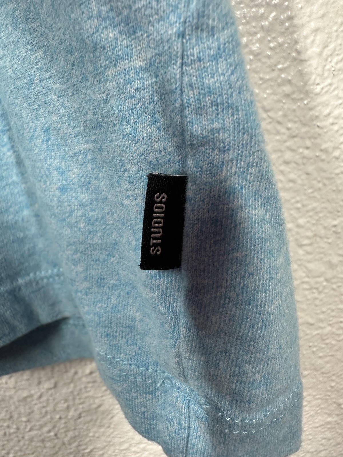 Superdry Studios Shirt Mens Medium Light Blue Heather Organic Cotton Logo Tee gallery
