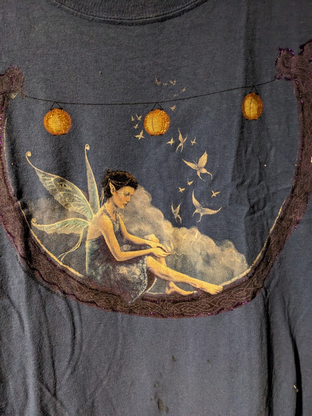Vintage The Mountain Fairy Moon Star Blue Medium T-Shirt gallery