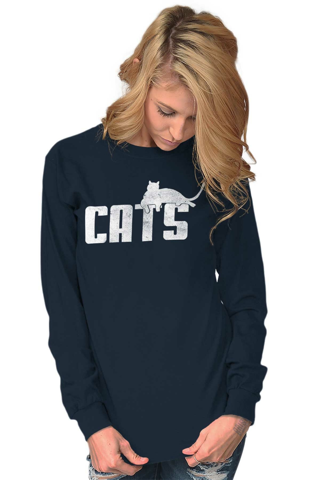 Cats Athletic Sports Classic Pet Owner Novelty Graphic Long Sleeve Tee gallery
