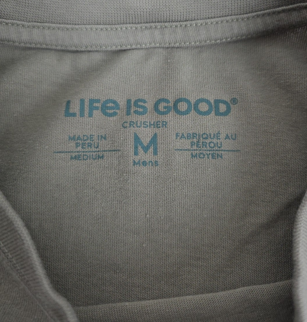 Life is Good Olive S/S Mens Crusher Tee Sz Medium Fun Novelty Friends Cats gallery