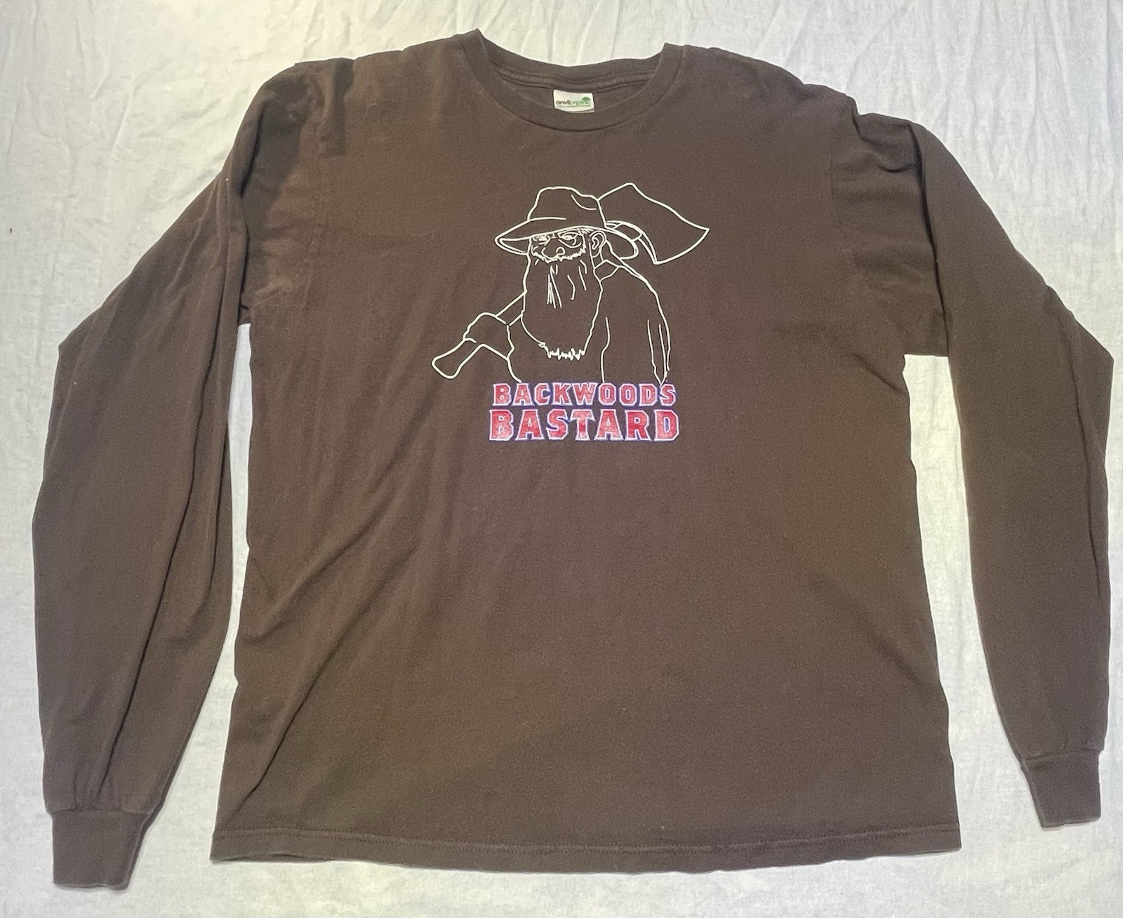 Founders Brewing Backwoods Bastard Brown Long Sleeve Shirt Large Great Condition