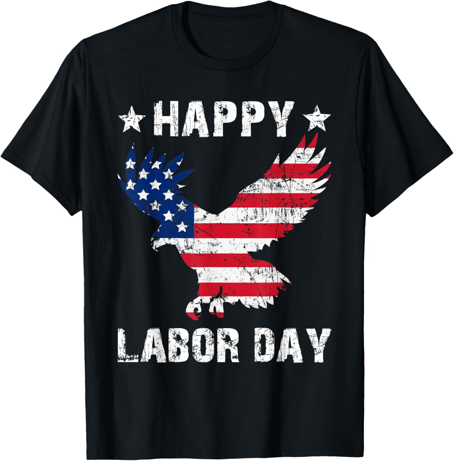 Happy Labor Day Patriotic Eagle Lover US Flag Unisex T-Shirt