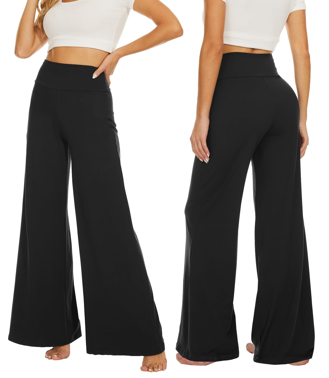 Wide Leg Palazzo Pants for Women - Casual Soft High Waist Lounge Pants Loose ... gallery