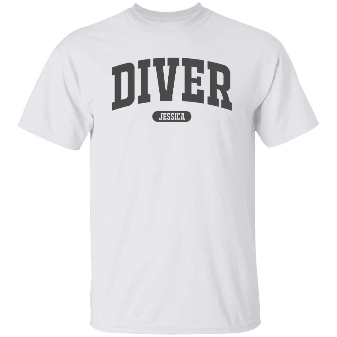 Diver Personalized Unisex T-shirt Custom Scuba diving White Sand Light Blue gallery