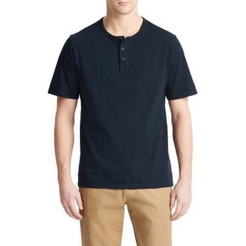 Vince Henley Placket Cotton Relaxed-Fit Shirt Men’s XL Blue Short Sleeve