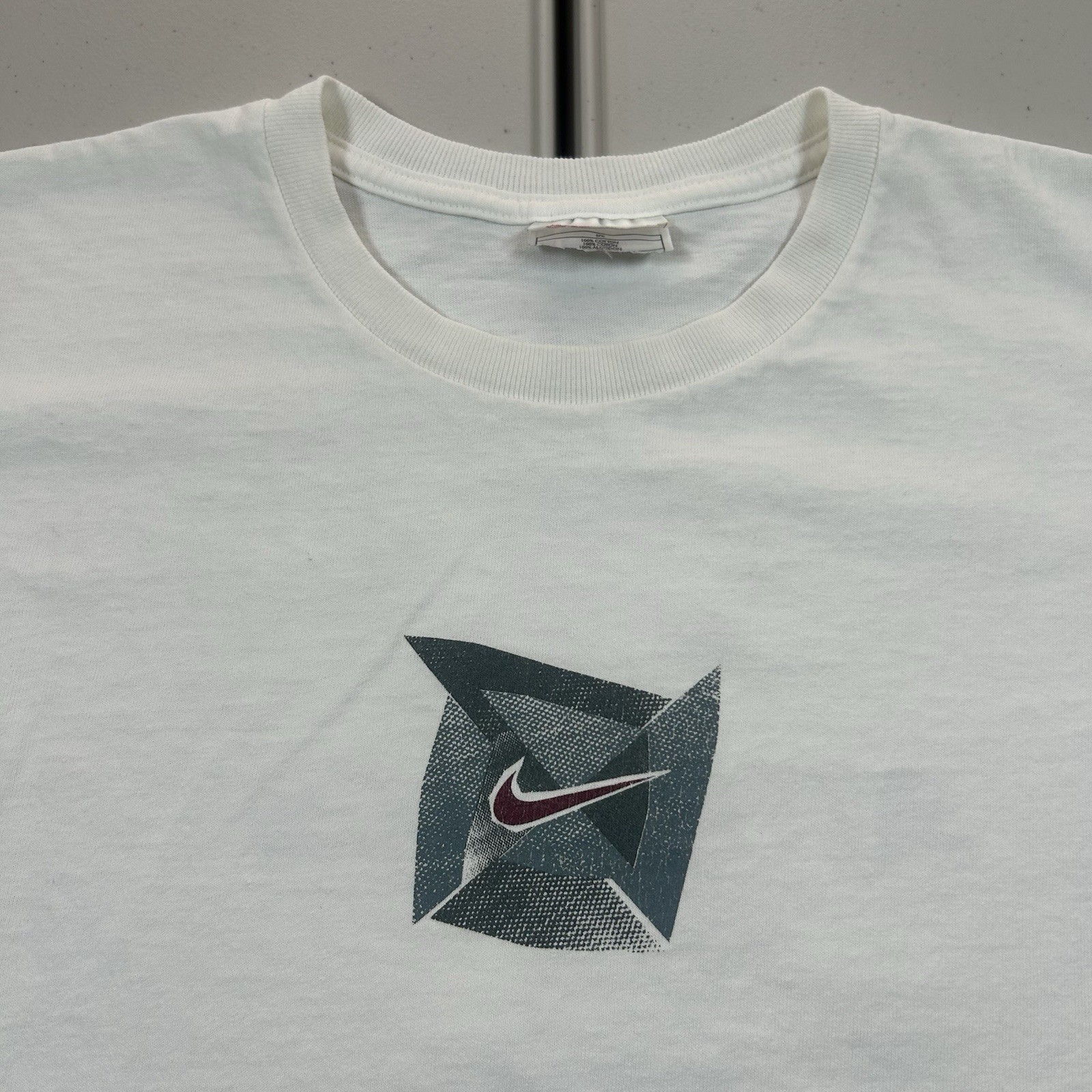 Vintage 90s Nike Athletics Graphic Shirt Men's Size Medium Logo Swoosh Abstract gallery