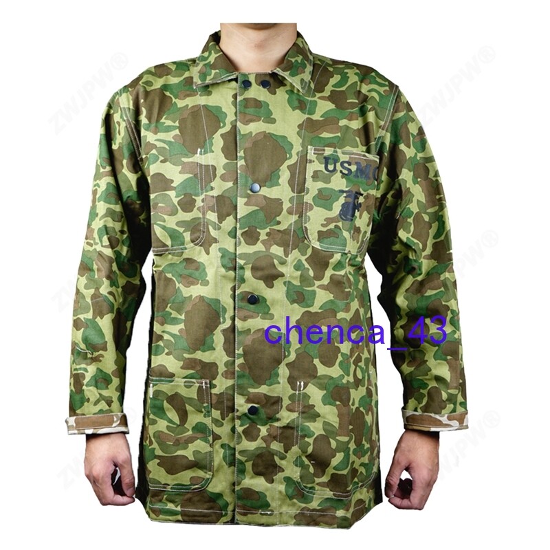 WWII US Army Solider USMC Pacific Camo Jacket Cotton Reversible Coat Casual Tops gallery