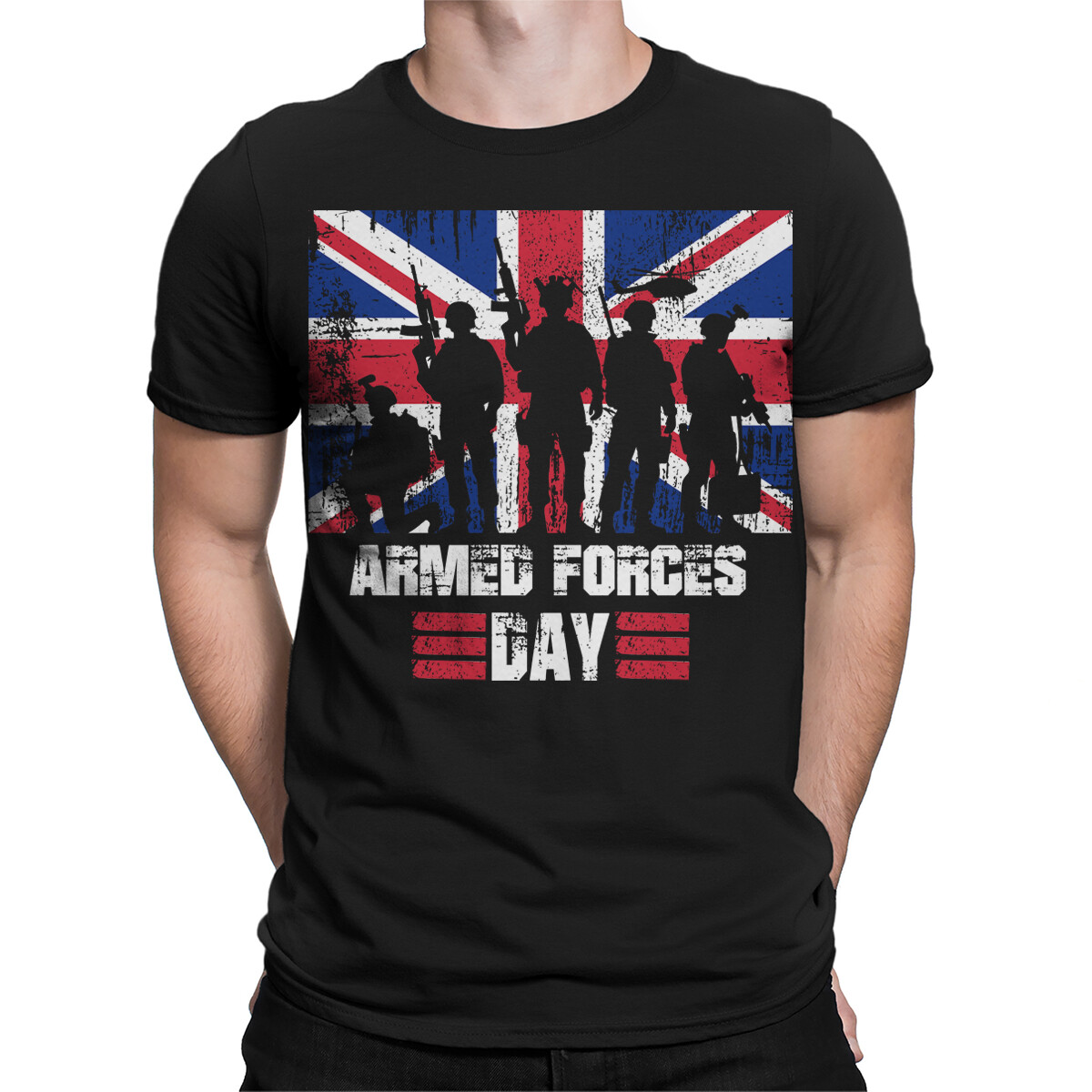 Distressed Union Jack Military T-Shirt for All – Honor Our Heroes #LWF #T2384