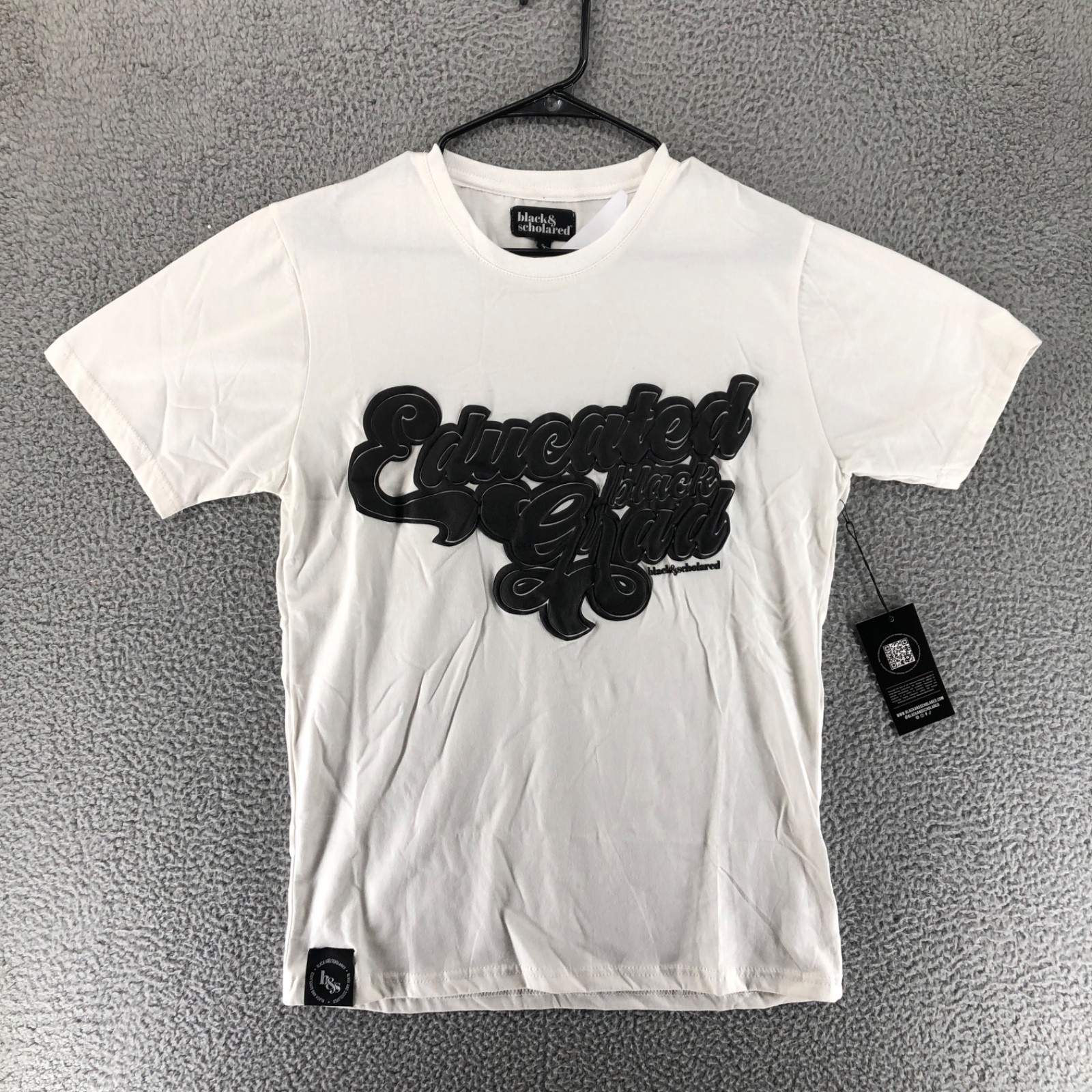 Black & Scholared Men's Size S Shirt Black and White Educated Black Grad gallery