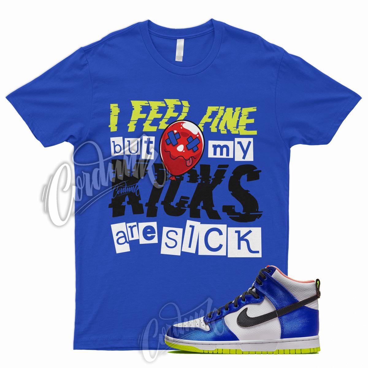 SICK V2 T Shirt for N Dunk High Blue Satin Racer Atomic Green Royal Griffey 1