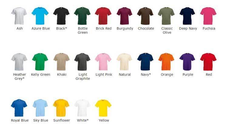 FRUIT OF THE LOOM 5/10 PACK PLAIN RANDOM MIXED COLOURS T-SHIRTS UNISEX BARGAIN! gallery