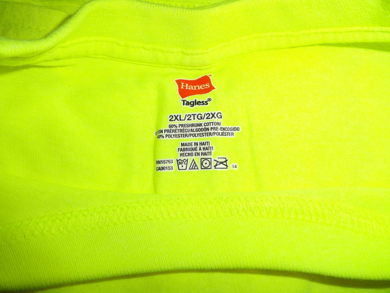 (LOT OF 3) 2XL/2 XLARGE HI-VIS SAFETY NEON YELLOW Menards USA FLAG Work T-Shirt gallery