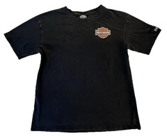 Bagram Cycles Harley Davidson Patch Black T-Shirt Adult Size M Afghanistan 105
