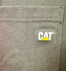 Cat Men’s Short Sleeve Crew Neck Logo Tee, Black