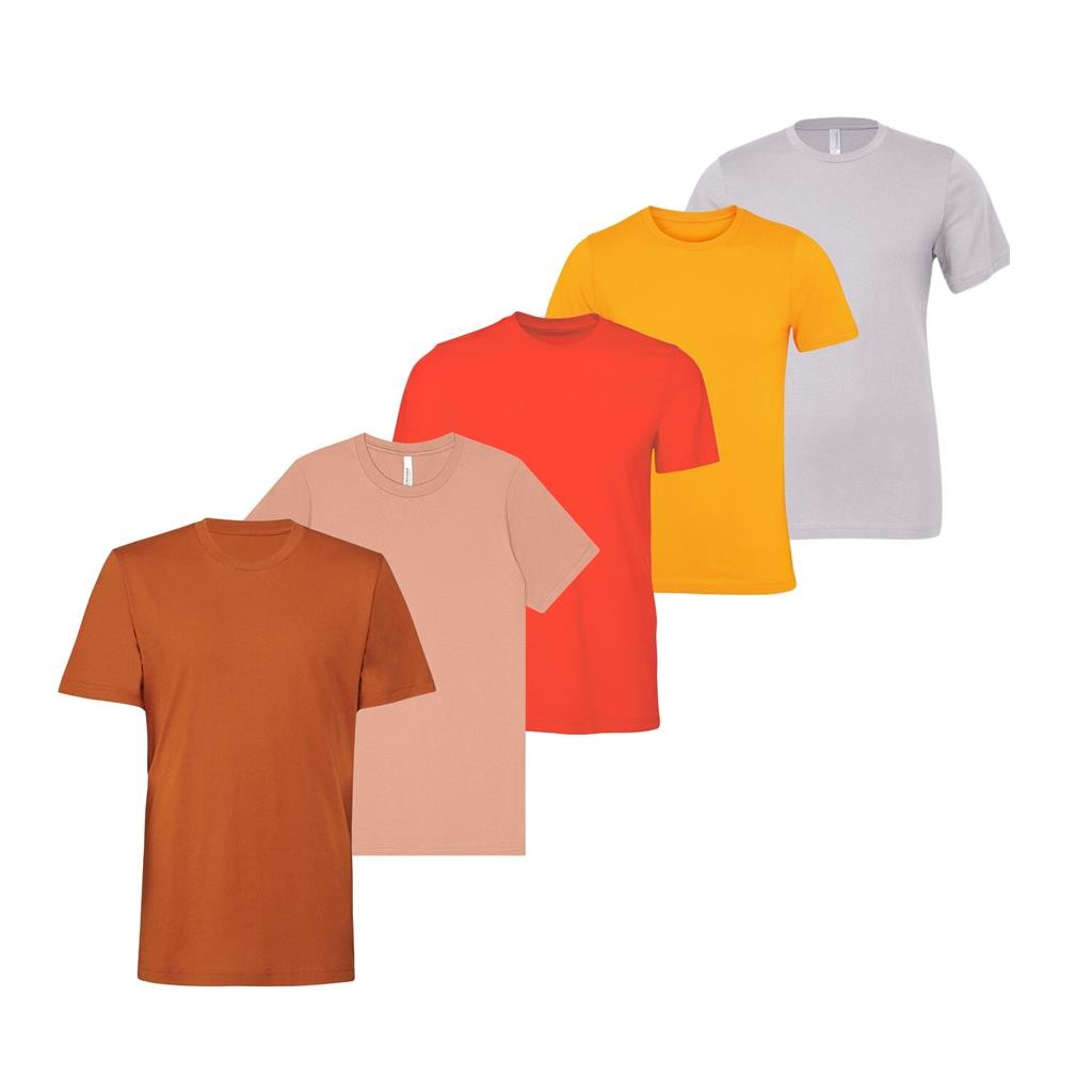 5 Pack Bella Canvas Mens T Shirts Short Sleeve Crew Neck Cotton Tees Medium B2