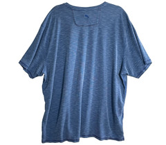 TOMMY BAHAMA Men V Neck Island Zone Pullover Shirt Short Sleeve Sz 3X Blue 3-13
