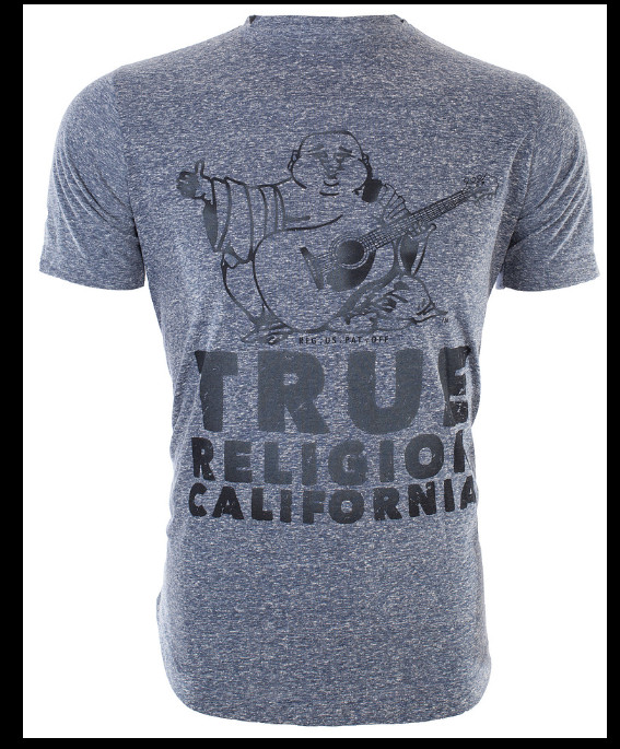 $89 TRUE RELIGION Indigo CALIFORNIA BUDDHA Short Sleeve Graphic T-shirt NWT gallery