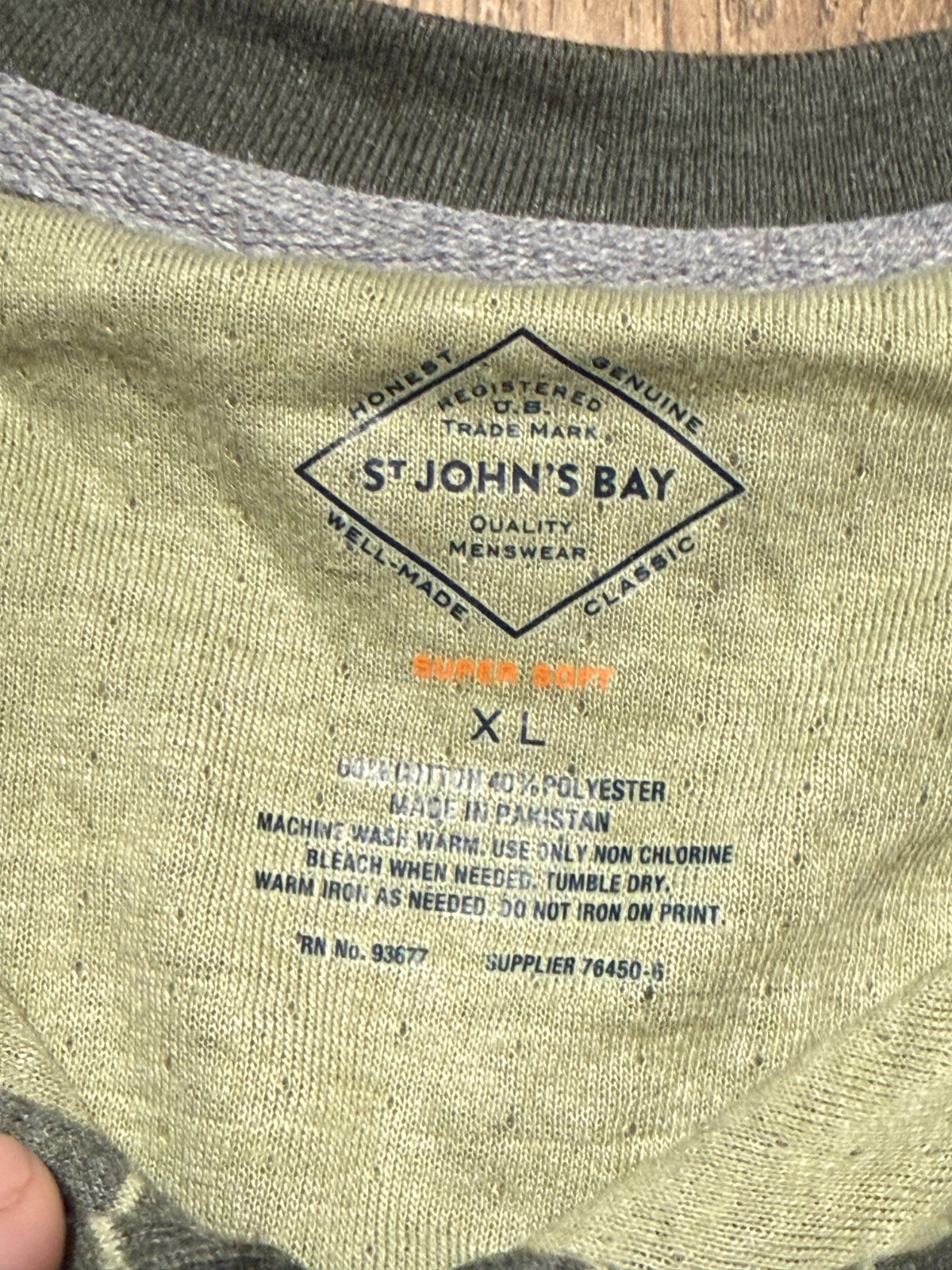 St. John's Bay Shirt Men's Size XL, Green Striped Long Sleeve 1/4 Buttons NWT gallery