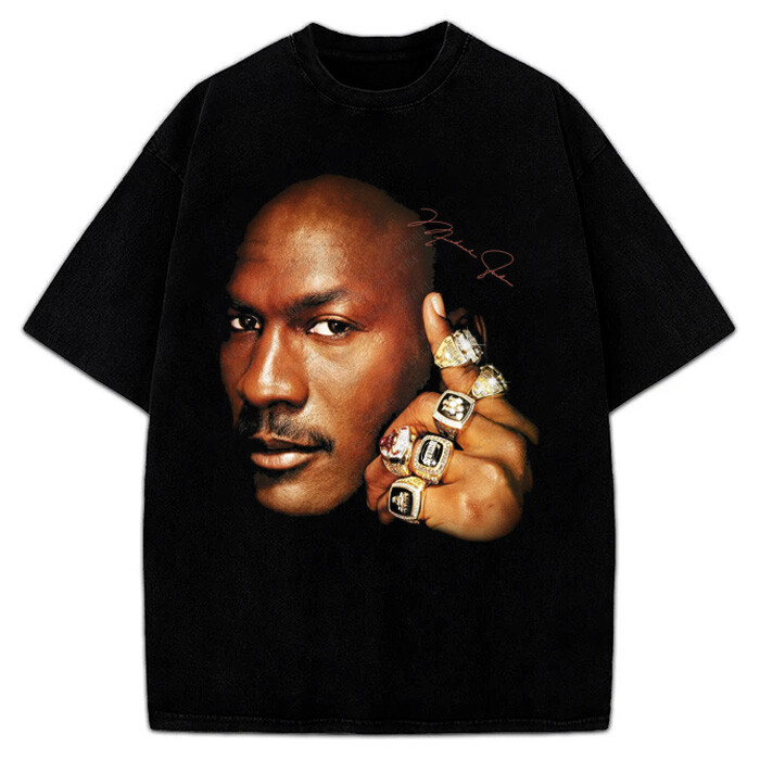 Michael Jordan Six Championship 6 Rings Last Dance Graphic 90's Bulls T-Shirt gallery