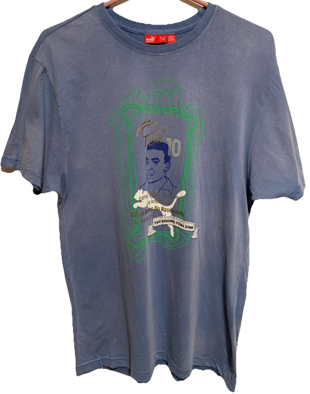 Vintage PUMA Hong Kong PELE BRASIL 10 T-Shirt Size LARGE. Excellent