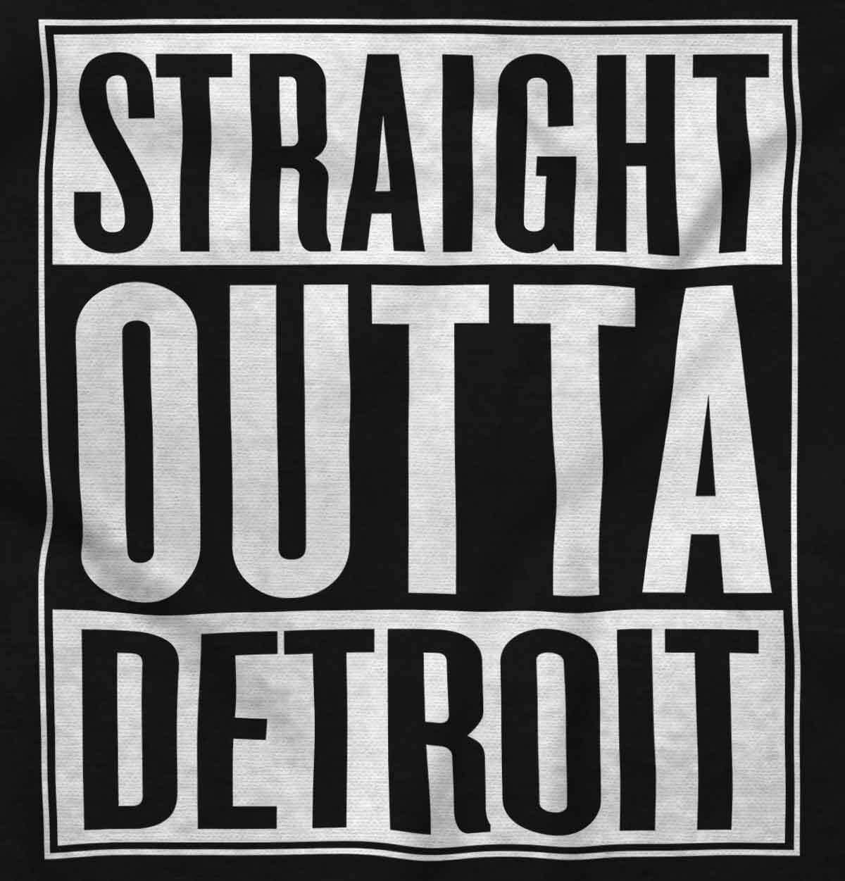 Straight Outta Detroit Michigan Souvenir Womens or Mens Crewneck T Shirt Tee gallery