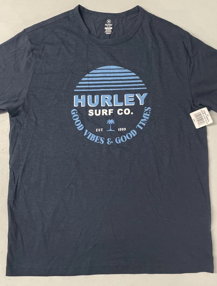 2-Pack HURLEY Men's Classic Graphic Tee T-Shirt DARK BLUE/BLUE Logo Cotton New gallery