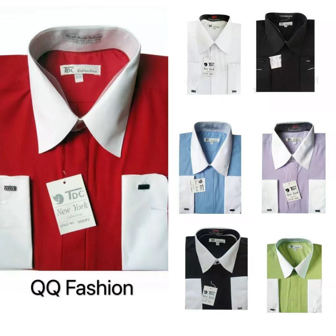 Men’s French Cuff Stylish Dress Shirt  (16 Colors ) SG03F & SG03F2